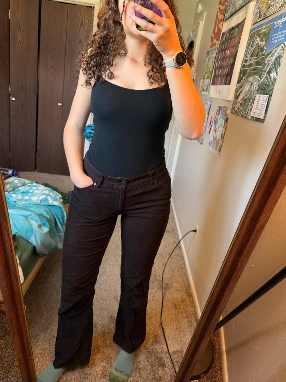 Eddie Bauer Brown Bootcut Corduroy Slightly Curvy Pants